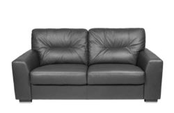 HOME Aston Large Leather Sofa - Black